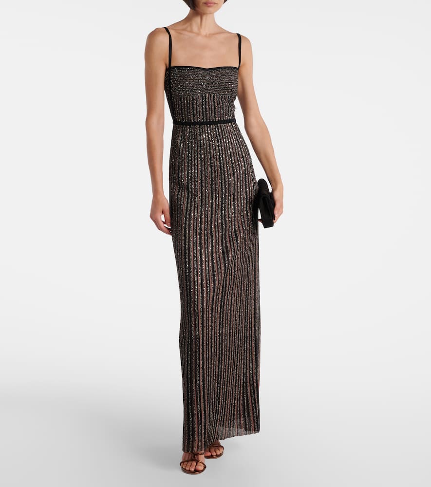 Missoni Embellished Maxi Dress In Brown