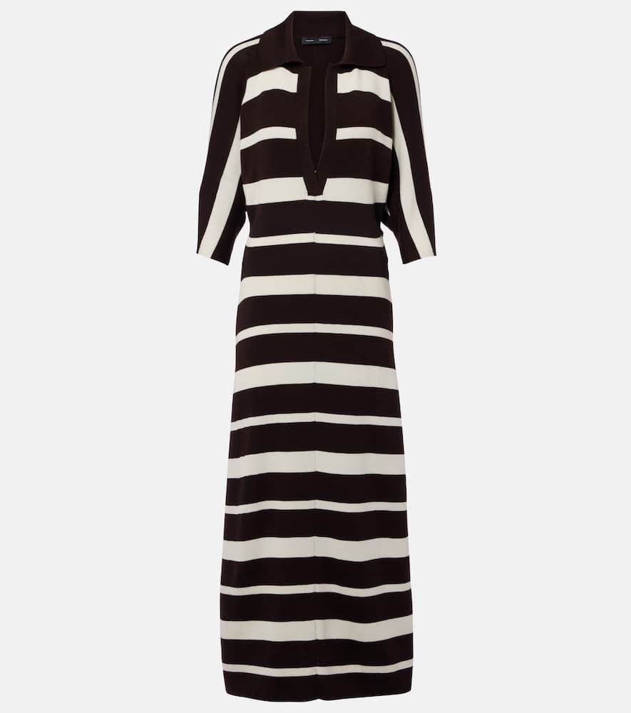 Proenza Schouler Solana Striped Wool And Silk Maxi Dress In Multi