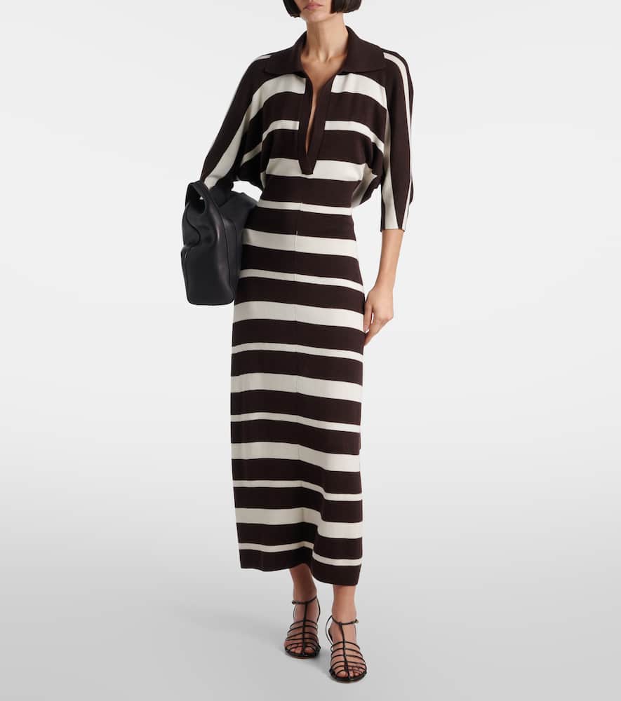 Proenza Schouler Solana Striped Wool And Silk Maxi Dress In Multi