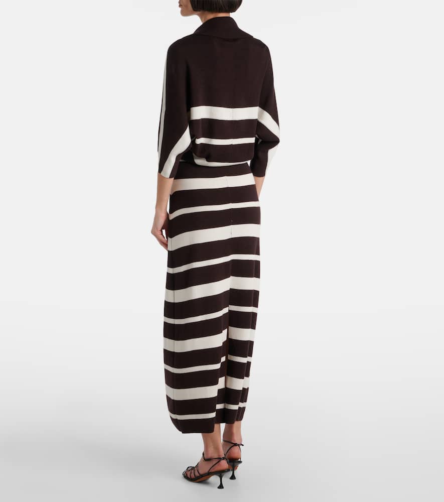 Proenza Schouler Solana Striped Wool And Silk Maxi Dress In Multi