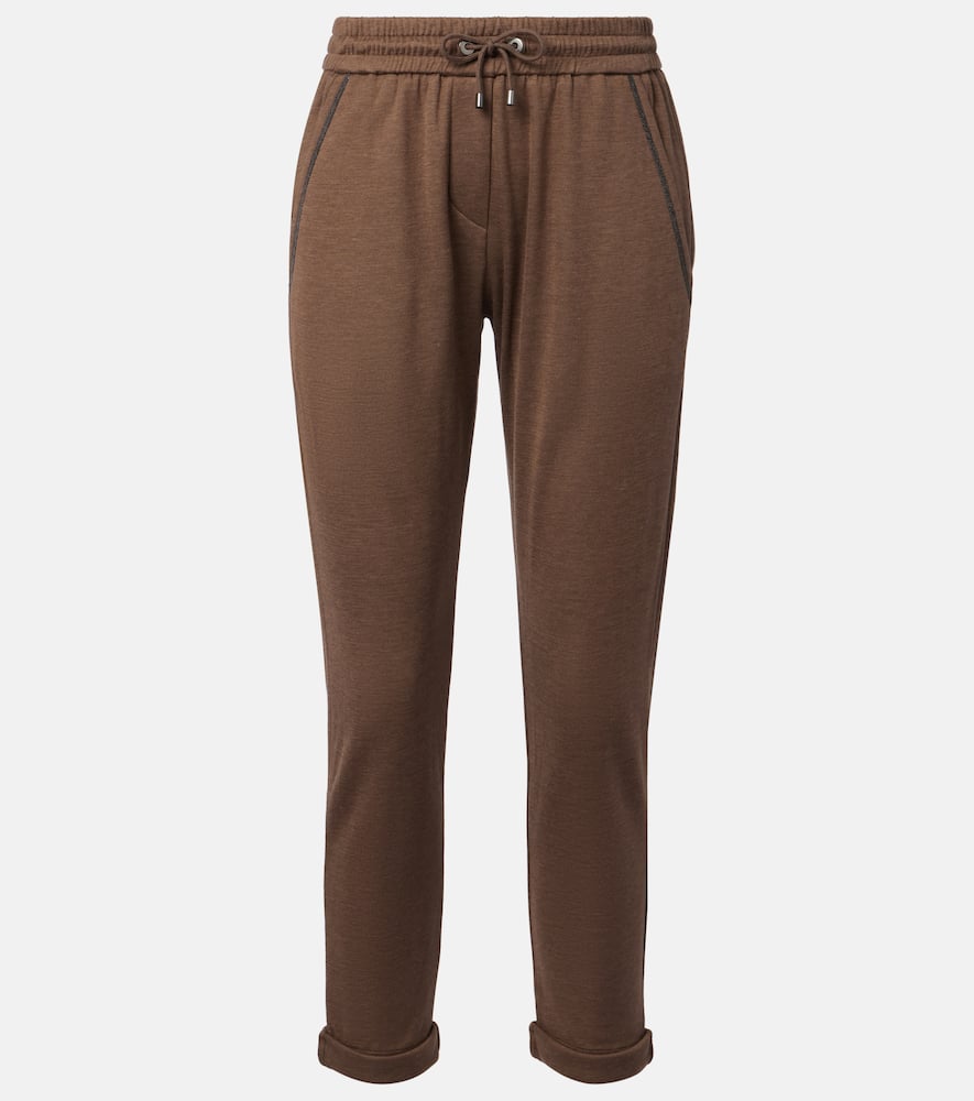 Embellished cotton-blend sweatpants