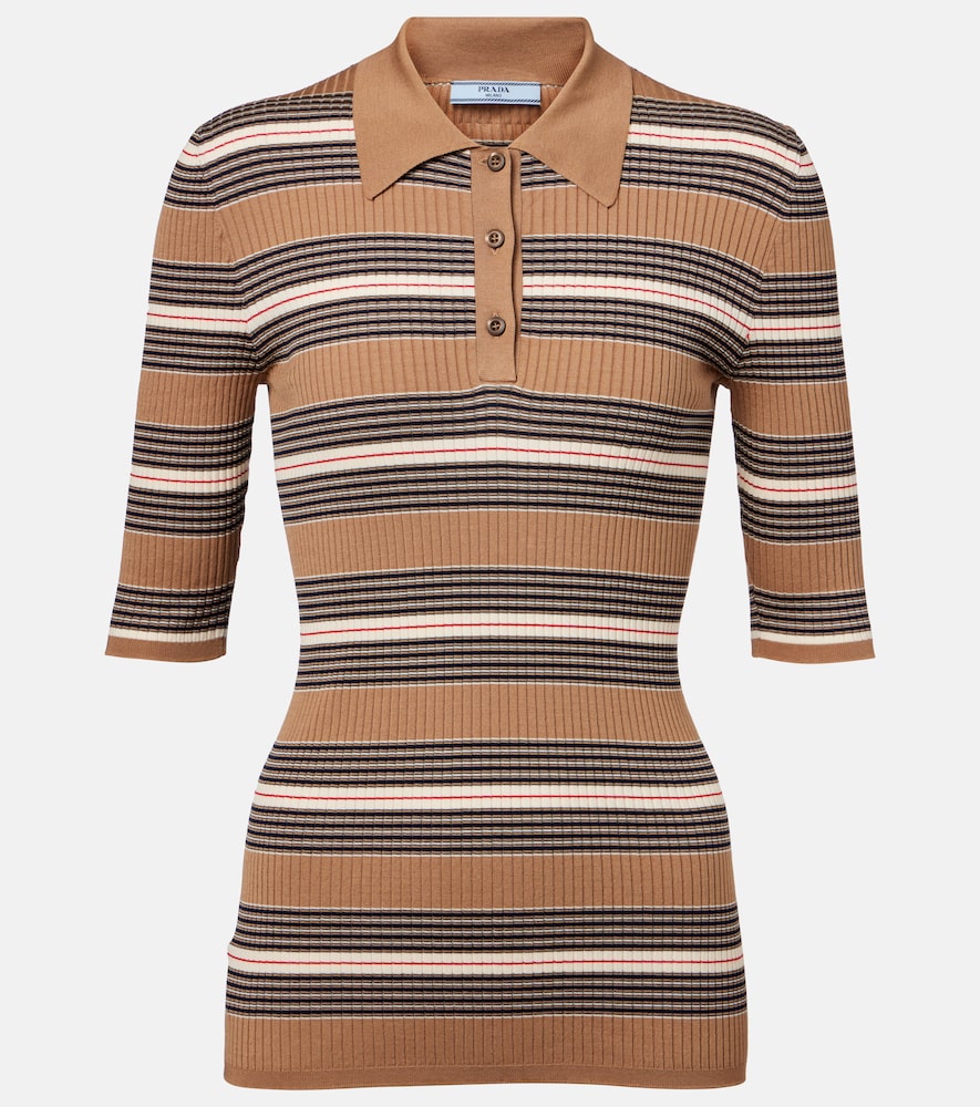 Prada Cotton-blend polo sweater