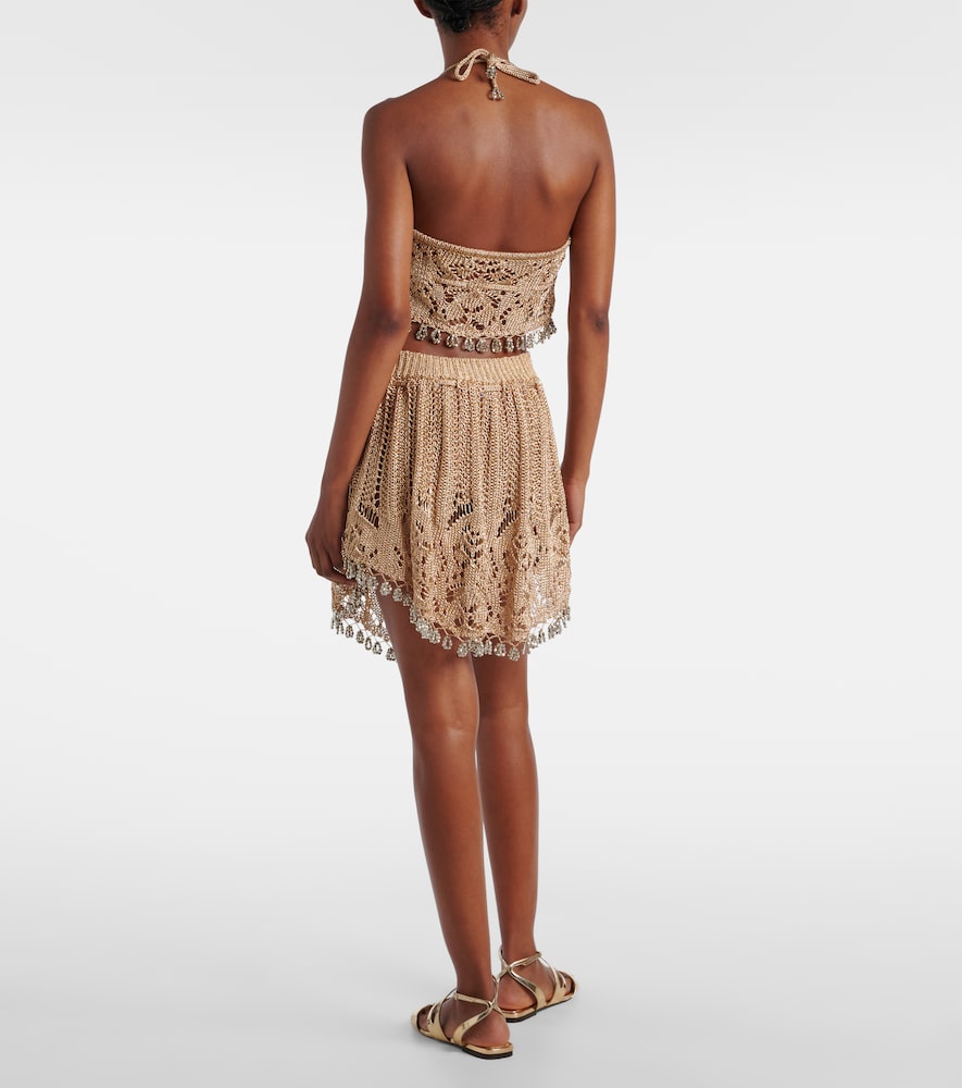  Rabanne Rabanne Crochet Embellished Lamã© Miniskirt 
