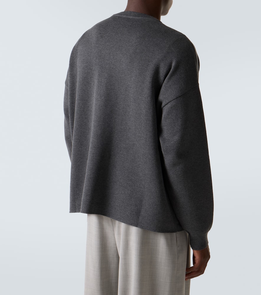 Loewe Logo-patch Pocket Sweater In Gray