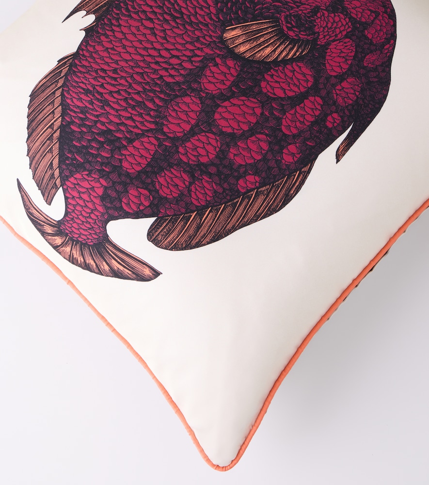  Fornasetti Fornasetti Kissen Pesce Balestra Aus Seide 