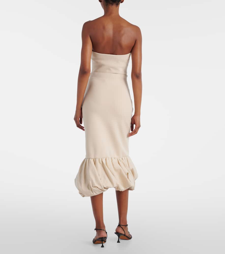 Simkhai Camille Ruffled Linen-blend Midi Skirt