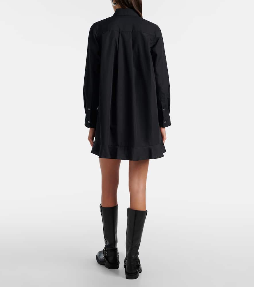 Sacai Poplin Shirt Dress In Black