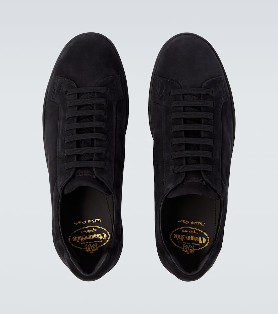 Church's Low Top Suede Finish Rubber Sole Sneakers In Black