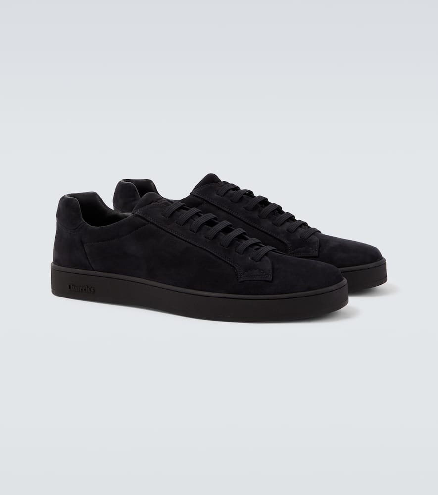 Church's Low Top Suede Finish Rubber Sole Sneakers In Black