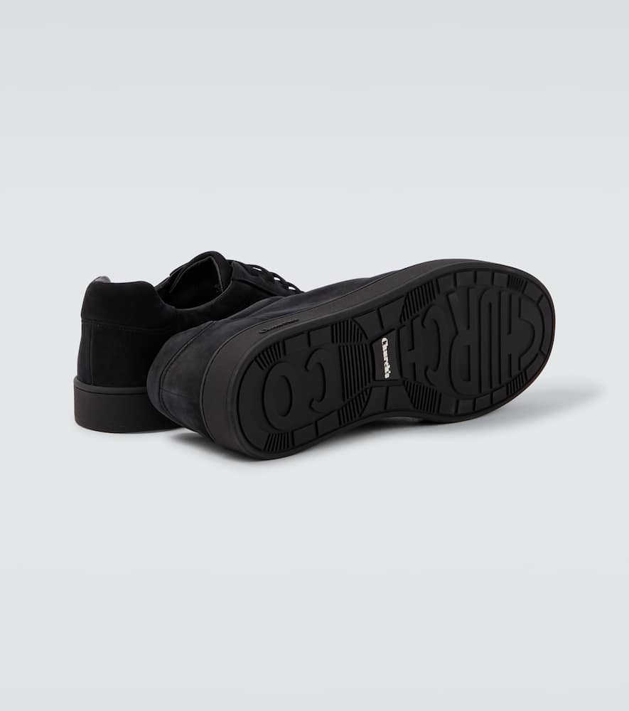 Church's Low Top Suede Finish Rubber Sole Sneakers In Black