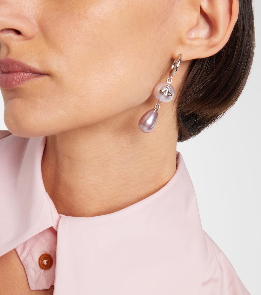 Vivienne Westwood Martha Orb Faux Pearl Drop Earrings In Silver