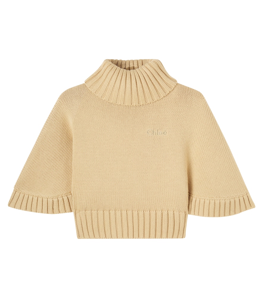 Chloe Kids Beige Turtleneck Cotton And Wool Sweater Y Size 10 - Mytheresa