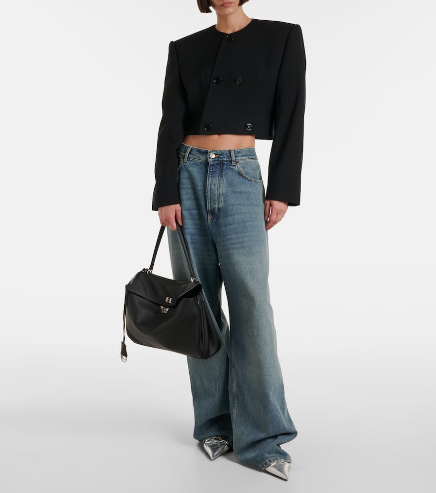 Balenciaga Rodeo Medium Leather Shoulder Bag