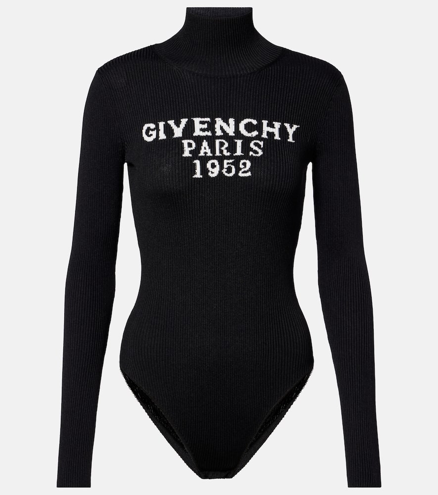 Givenchy High Neck Long Sleeve Bodysuit In Black
