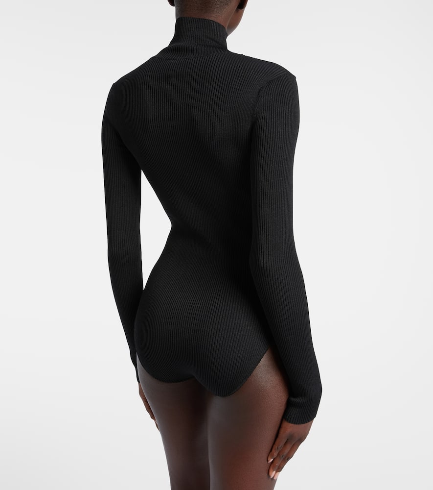 Givenchy High Neck Long Sleeve Bodysuit In Black