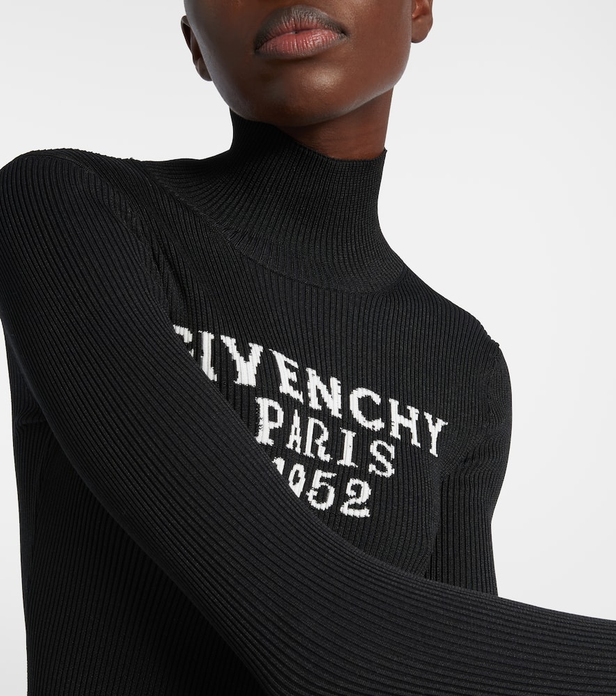 Givenchy High Neck Long Sleeve Bodysuit In Black