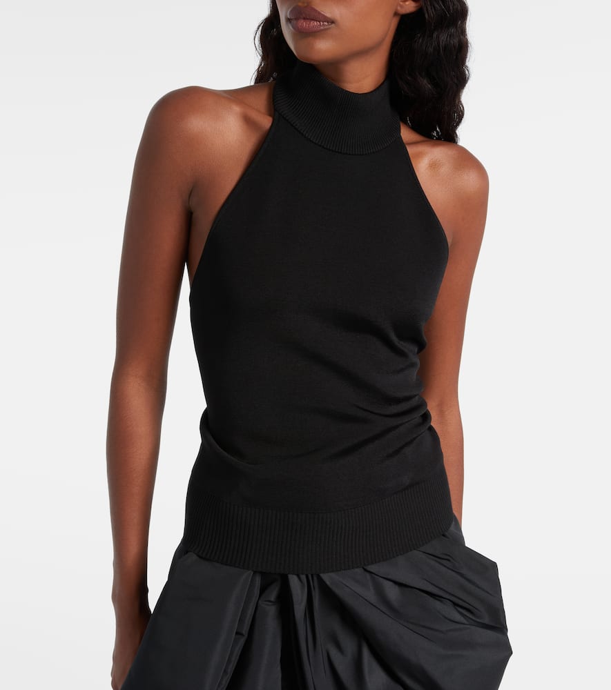 Givenchy Halterneck Open-back Jersey Top In Black