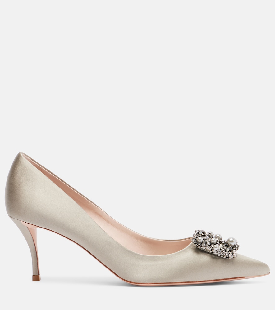  Roger Vivier Roger Vivier Efflorescence 65 Embellished Satin Pumps 