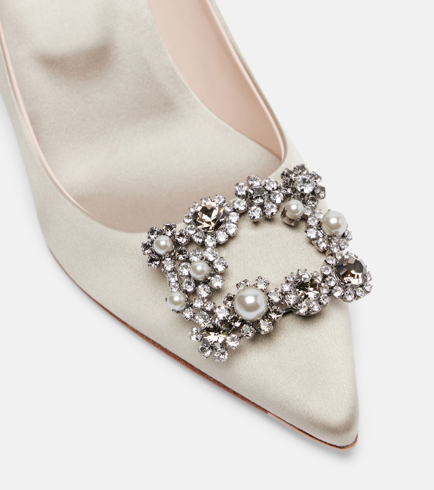  Roger Vivier Roger Vivier Efflorescence 65 Embellished Satin Pumps 