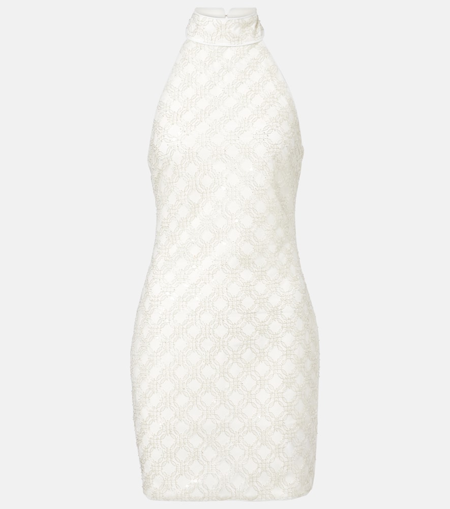 Embellished halterneck minidress