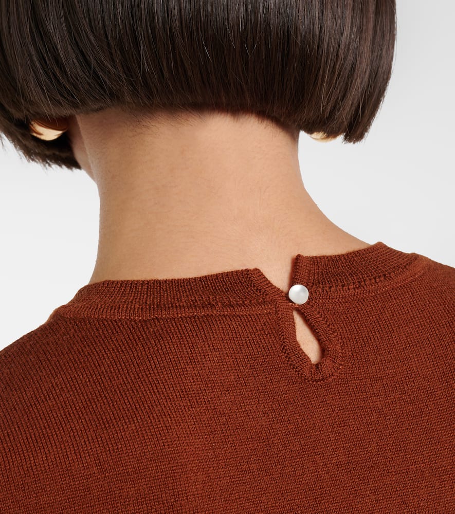 Shushu-tong Top Aus Woll-strick In Brown