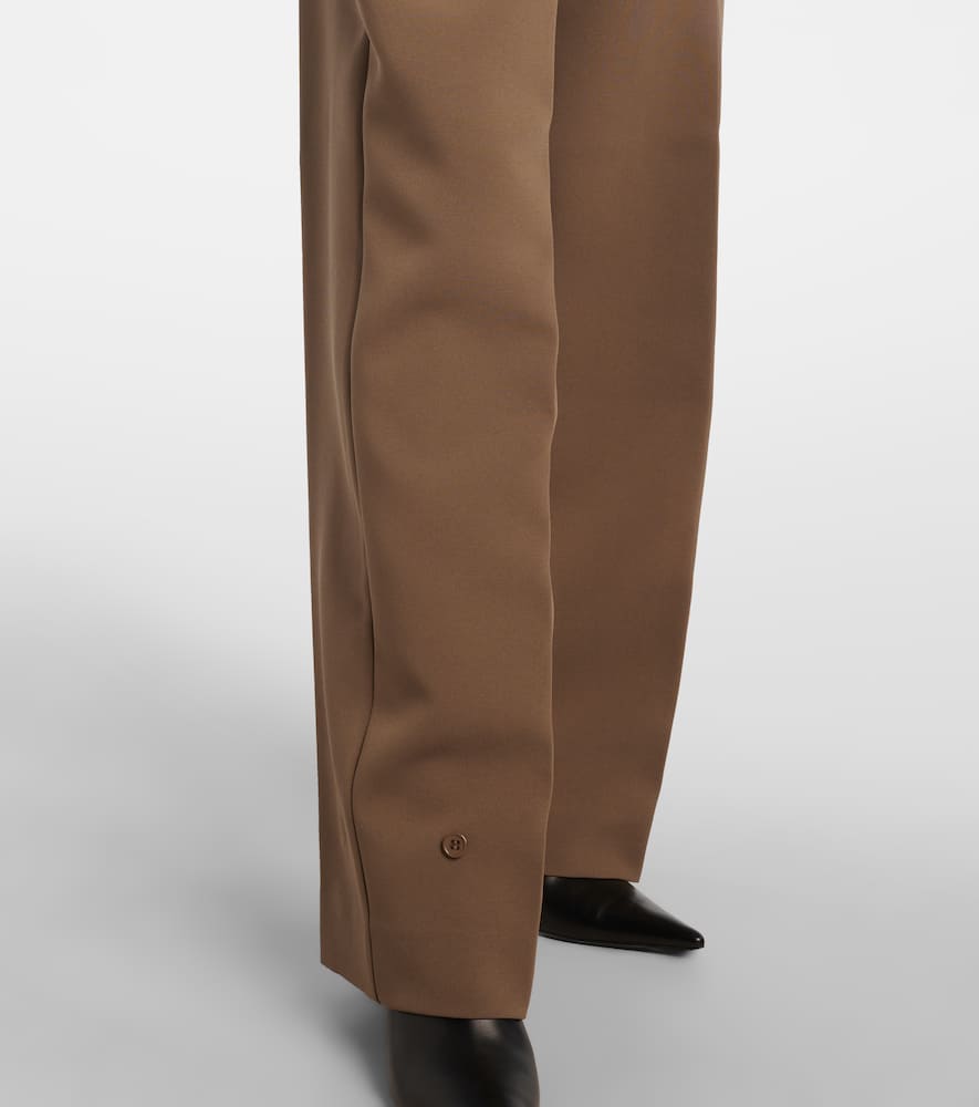 The Frankie Shop Doyer Pleated Wide-leg Pants In Green