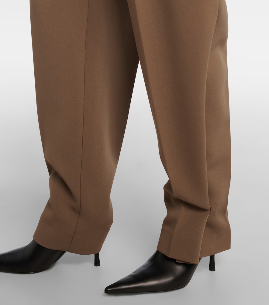 The Frankie Shop Doyer Pleated Wide-leg Pants In Green