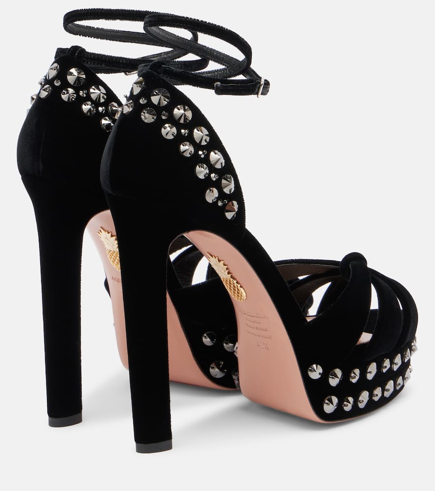 Aquazzura Verzierte Plateausandalen Cosmic Love 130 In Black
