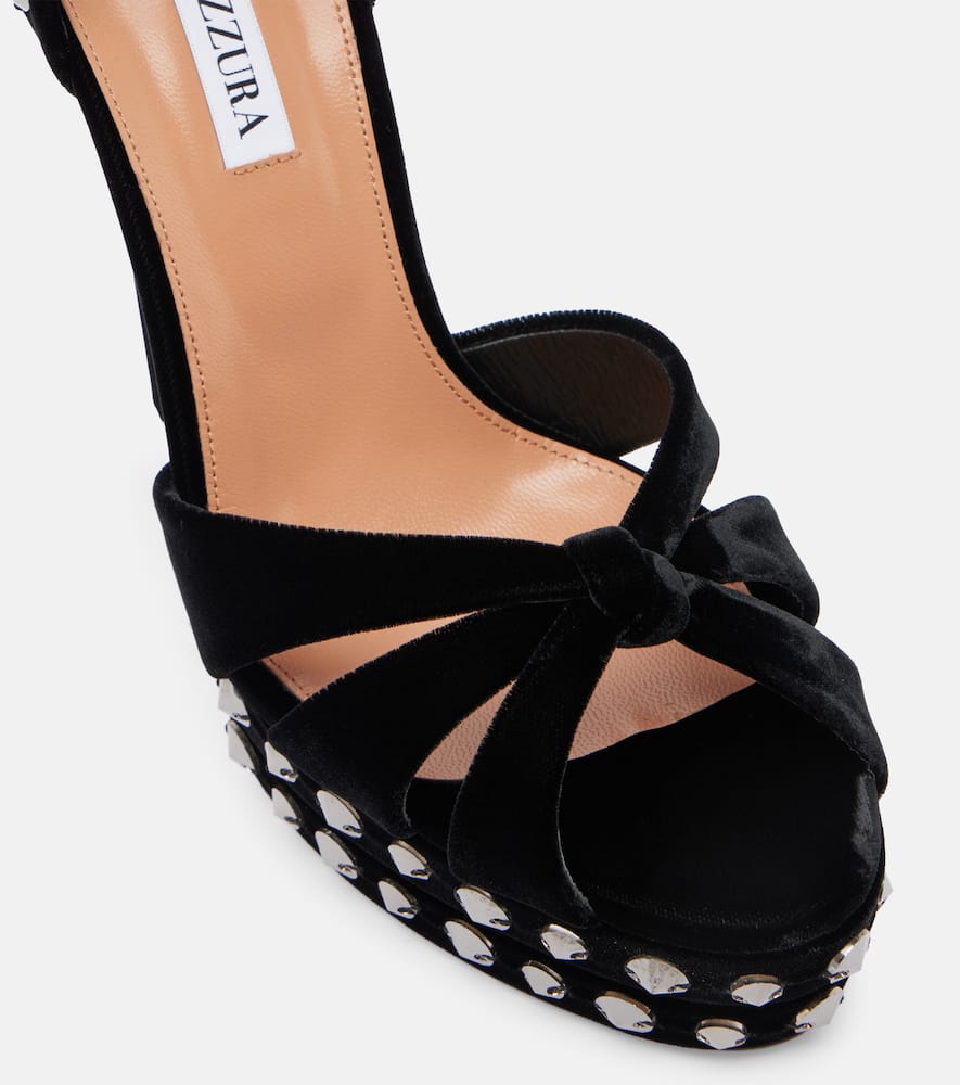 Aquazzura Verzierte Plateausandalen Cosmic Love 130 In Black