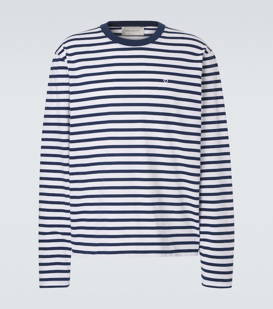Ami Paris Striped cotton jersey T-shirt