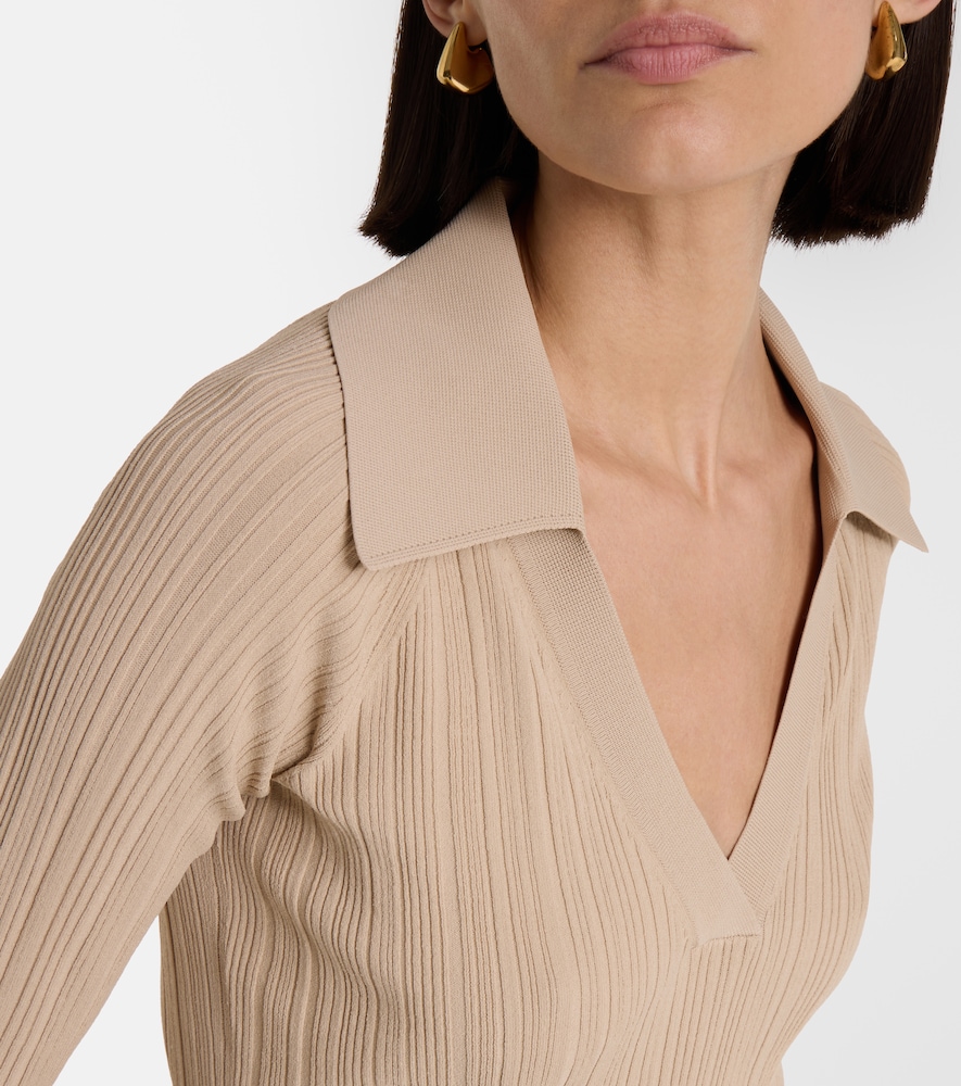  Joseph Joseph Chelia Ribbed-knit Polo Sweater 