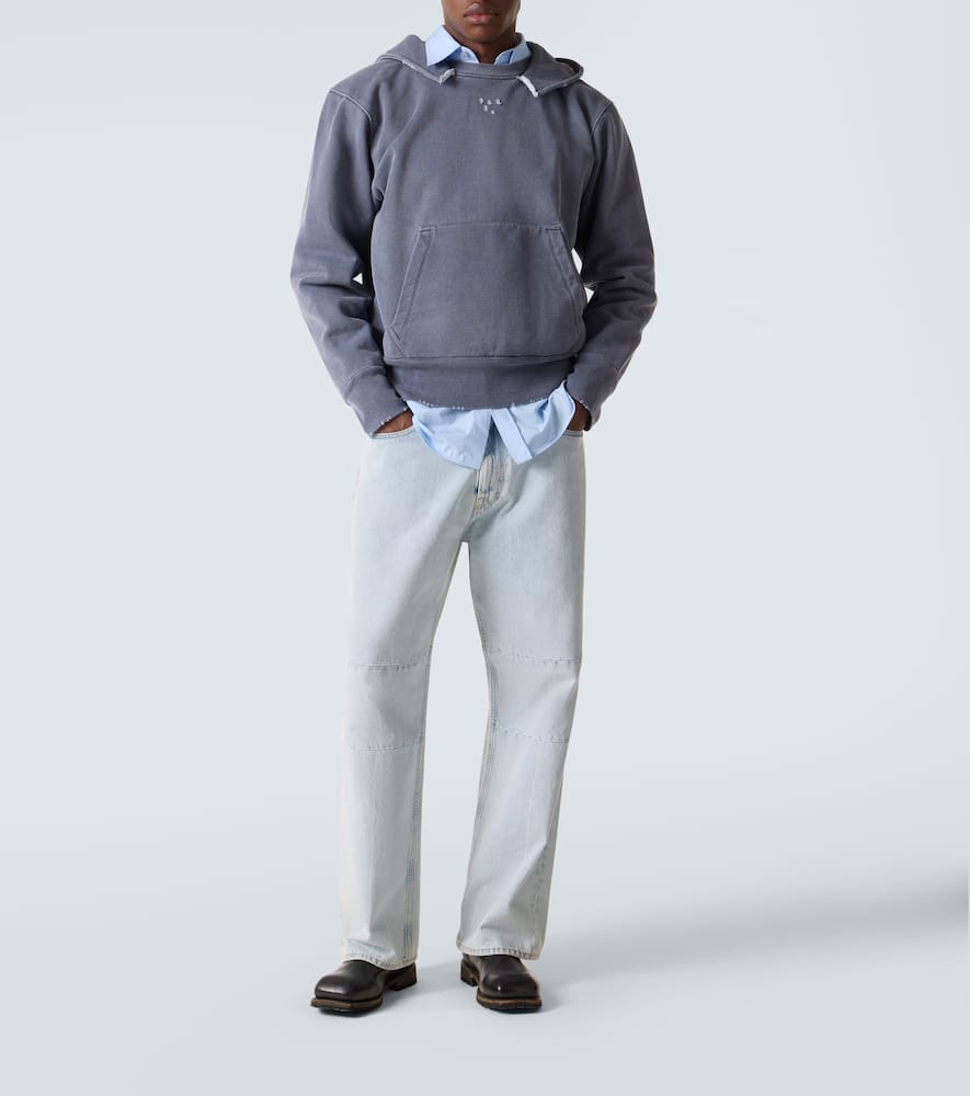 Our Legacy Relic Distressed Cotton Jersey Hoodie In Gray
