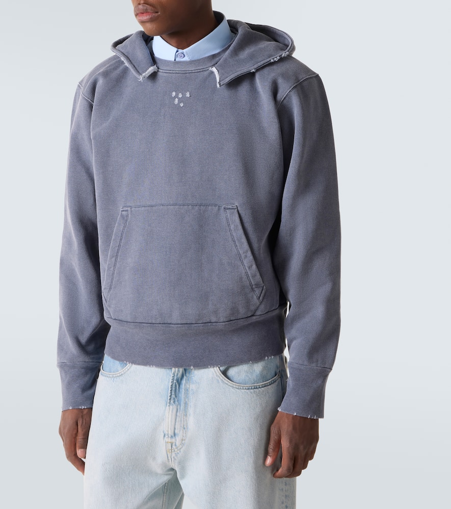 Our Legacy Relic Distressed Cotton Jersey Hoodie In Gray