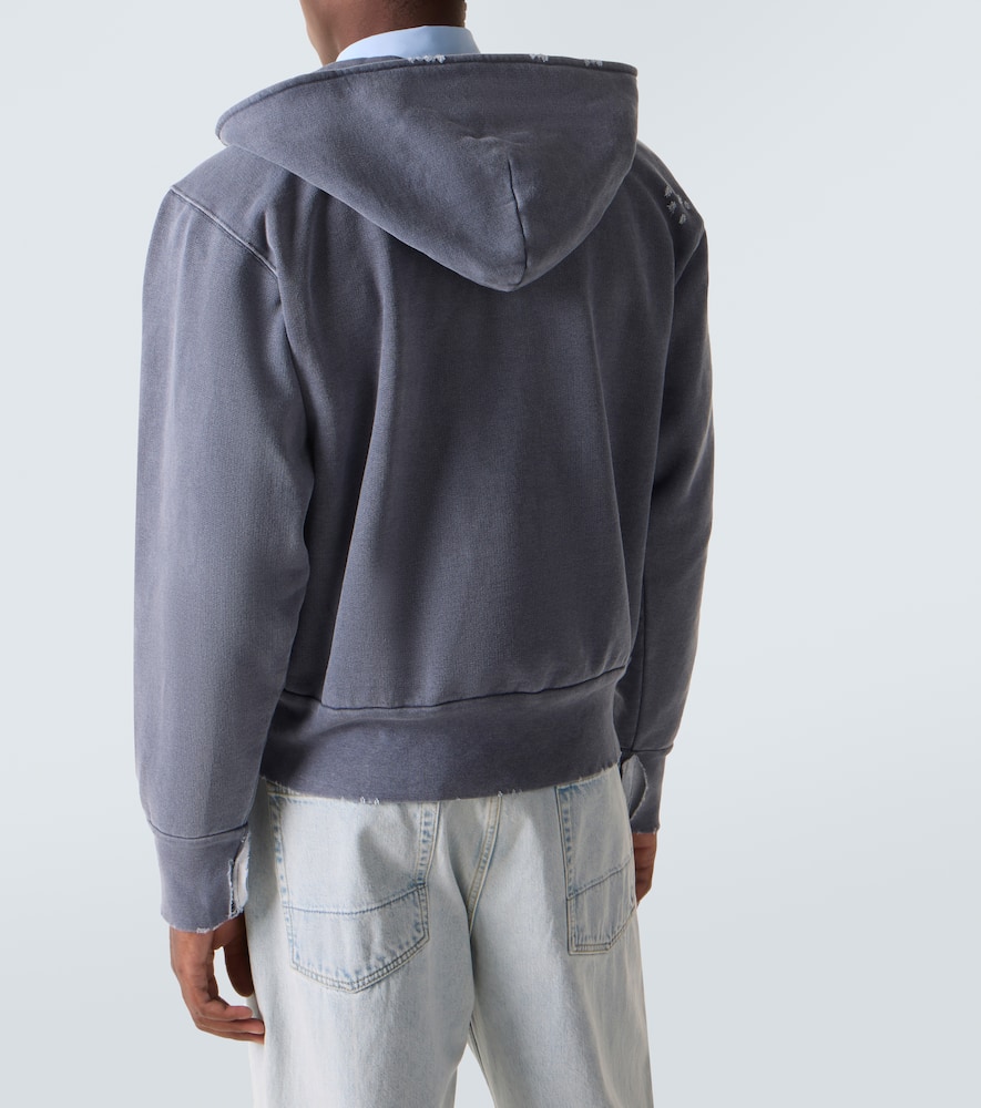 Our Legacy Relic Distressed Cotton Jersey Hoodie In Gray