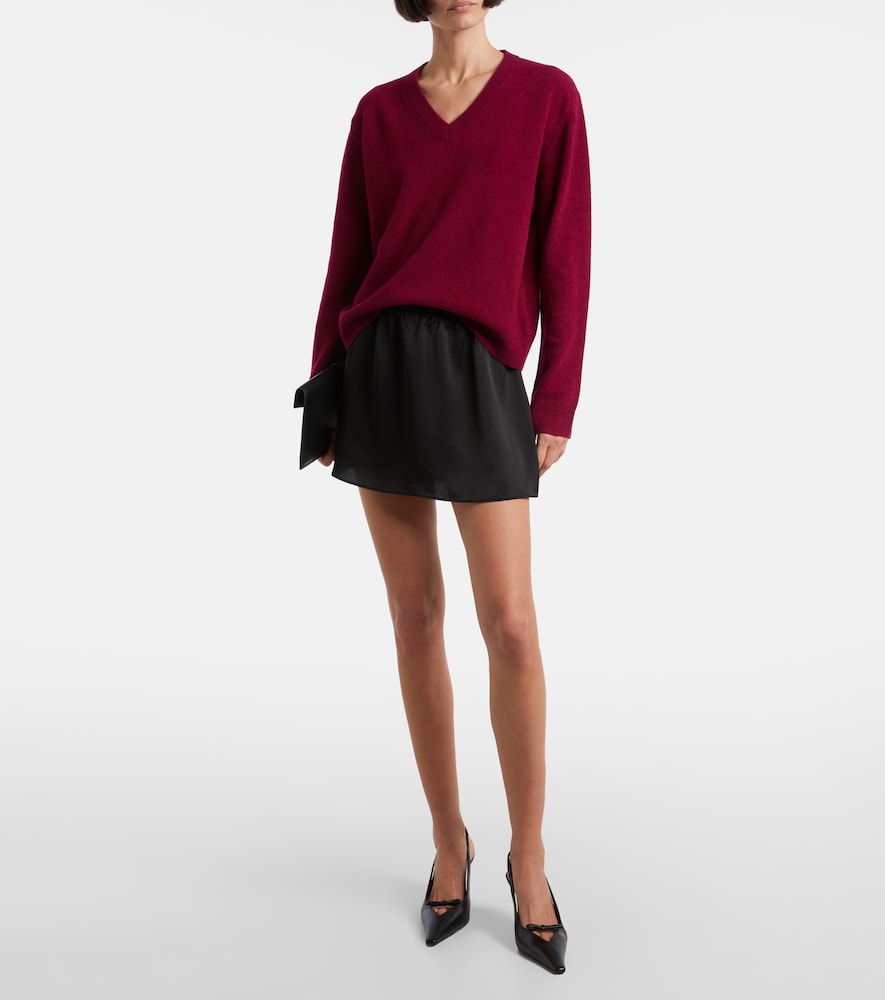 Leset Barb satin miniskirt