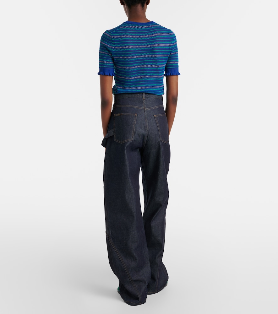  Jw Anderson Jw Anderson Bestickte High-rise Straight Jeans 