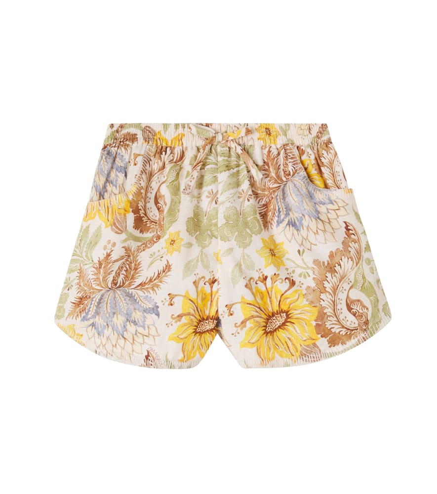 Zimmermann Kids' Floral Cotton Shorts In Multi