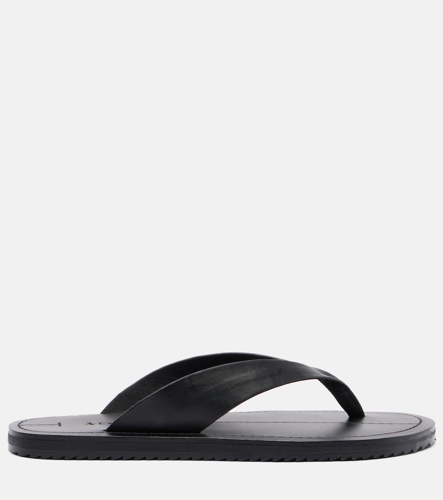 A.emery 'flora' Black Sandals With Flip-flop Design And Grooved Sole In Leather Woman In Black