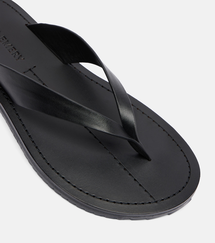 A.emery 'flora' Black Sandals With Flip-flop Design And Grooved Sole In Leather Woman In Black