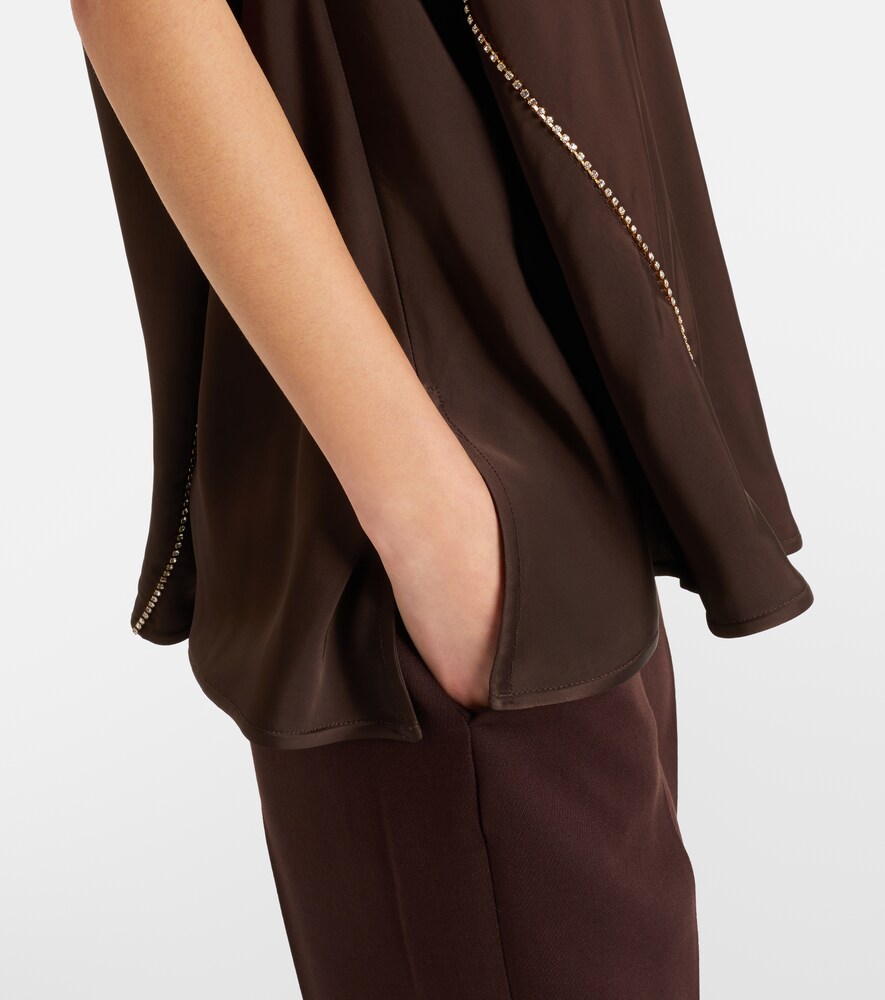  Jil Sander Jil Sander Embellished Satin Top 