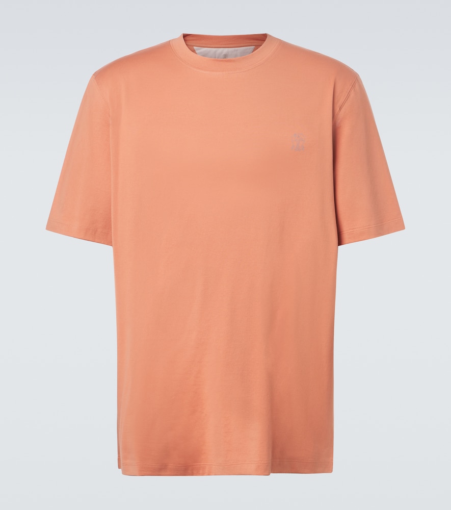 Brunello Cucinelli Men's Pink Logo Cotton Jersey T-Shirt UK Size 36 - Mytheresa