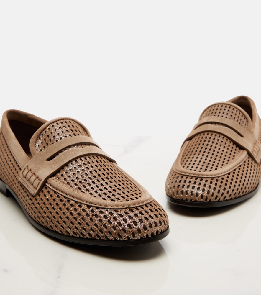  Brunello Cucinelli Brunello Cucinelli Loafers Aus Leder Mit Veloursleder 