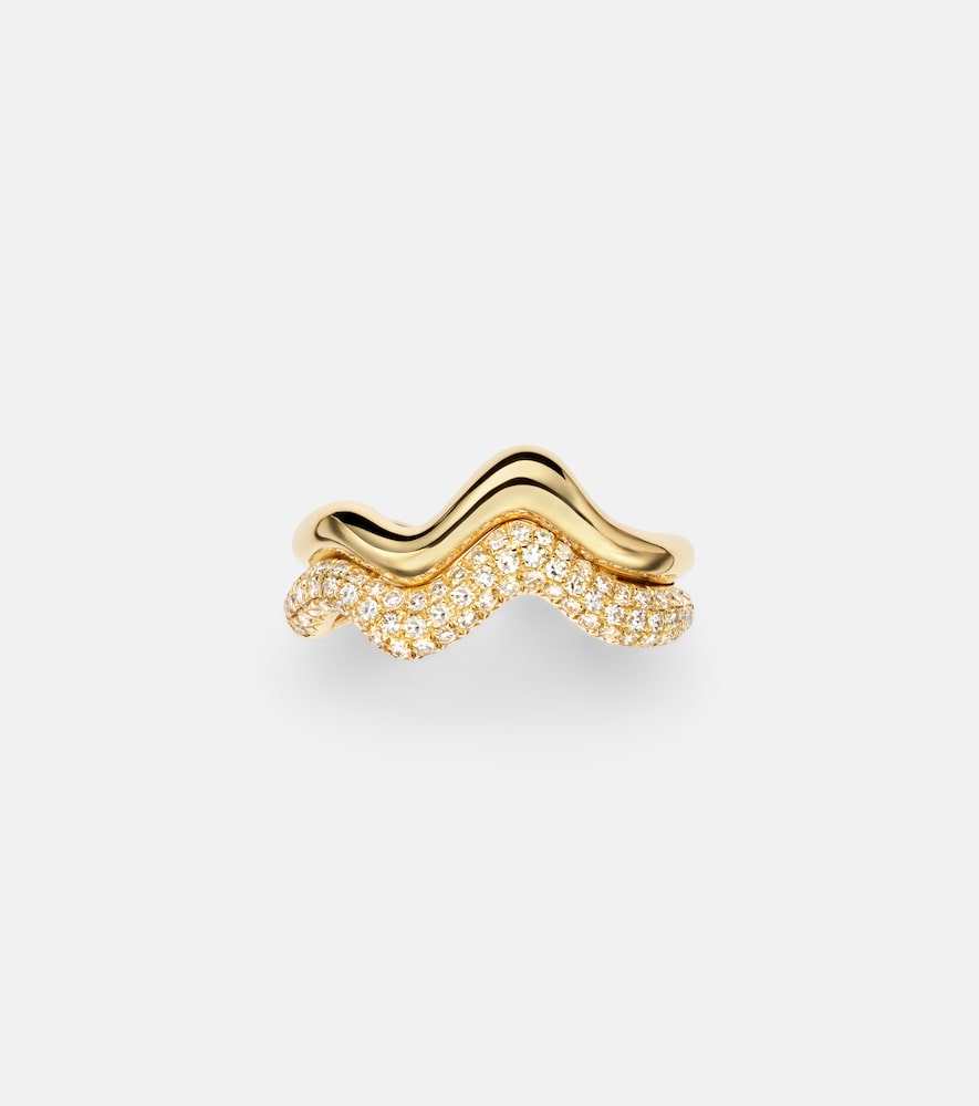 Shay Jewelry 18kt gold ear cuff with diamonds