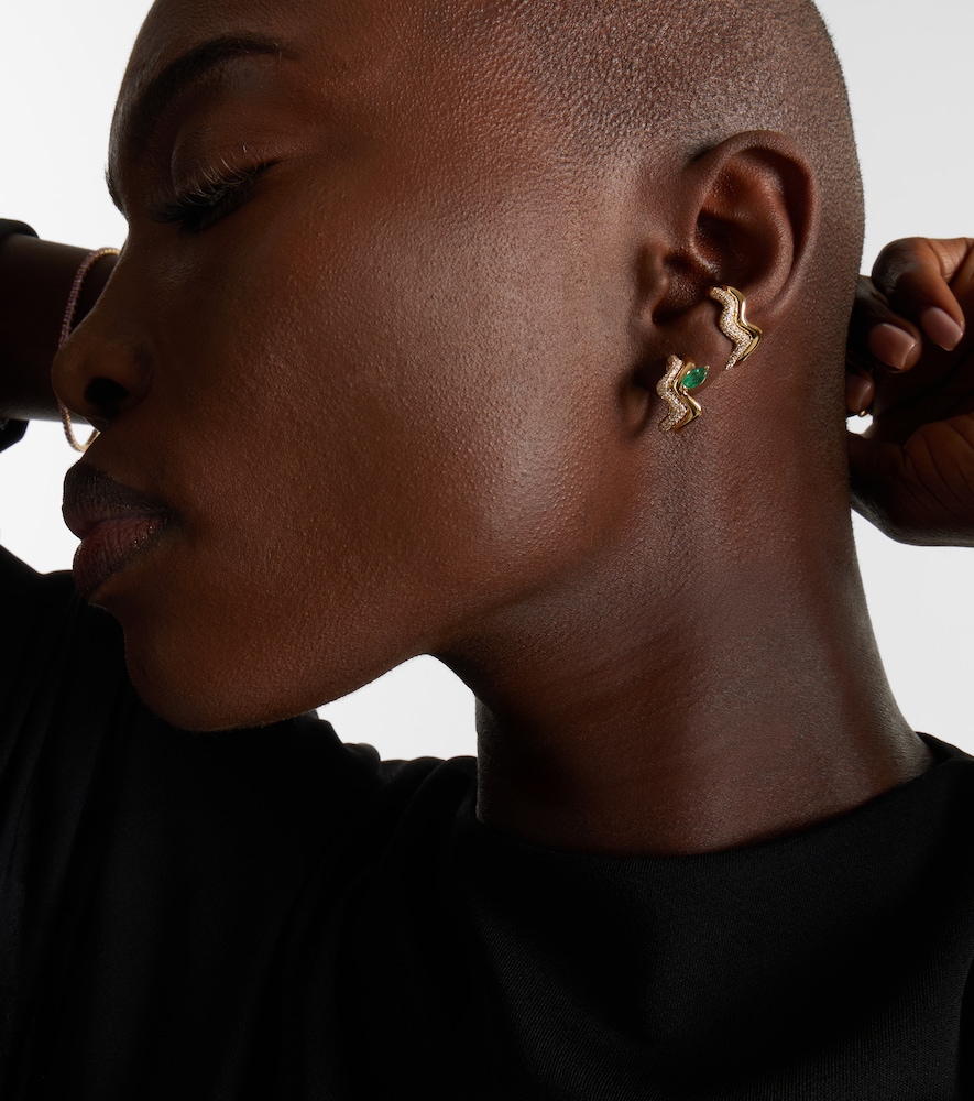 Shay Jewelry 18kt gold ear cuff with diamonds