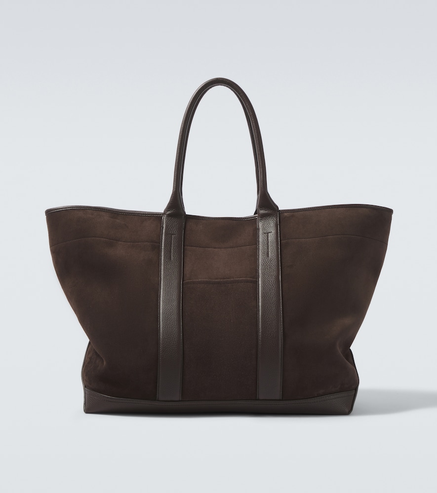 Tote Bag aus Veloursleder mit Leder