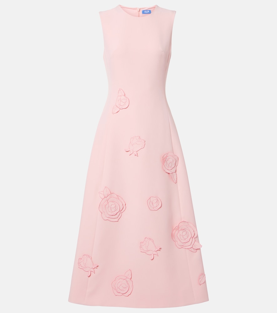 Leo Lin Cleo floral-appliqué cocktail dress