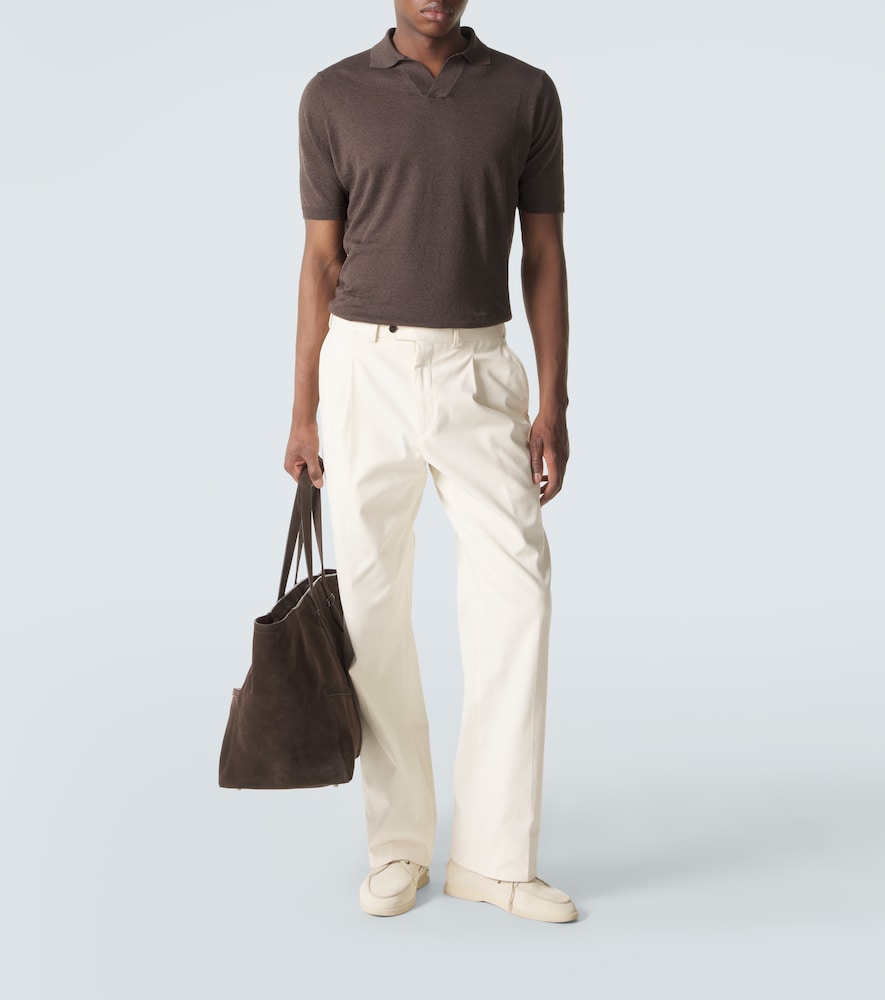 Thom Sweeney Thom Sweeney Polohemd Aus Leinen Und Baumwolle 