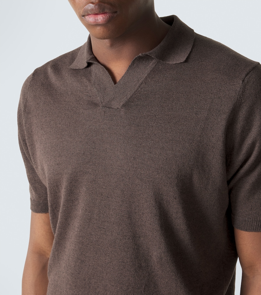  Thom Sweeney Thom Sweeney Polohemd Aus Leinen Und Baumwolle 