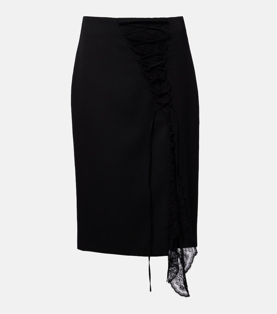McQueen Lace-trimmed pencil skirt