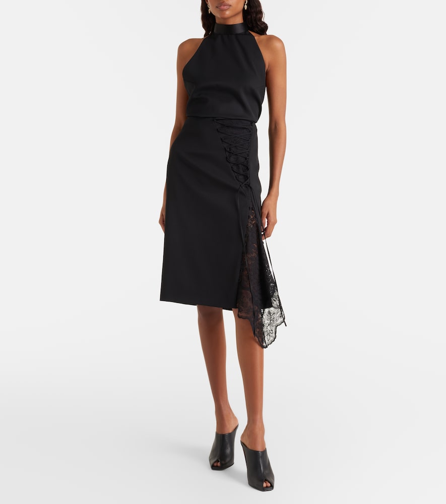 McQueen Lace-trimmed pencil skirt